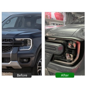 Set 2 Ornamente Faruri Ford Ranger T9 Wildtrak Negru Mat - Img 5