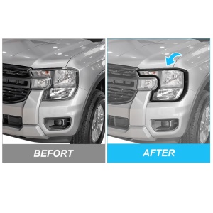 Set 2 Ornamente Faruri Ford Ranger T9 XL XLS Negru Mat - Img 5