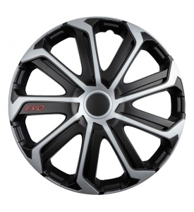 Set 4 Buc Capace Roti EVO Negru Argintiu 15" - Img 2