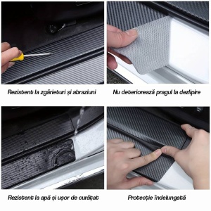 Set 9 Protectii Praguri Si Portbagaj Carbon - Img 3