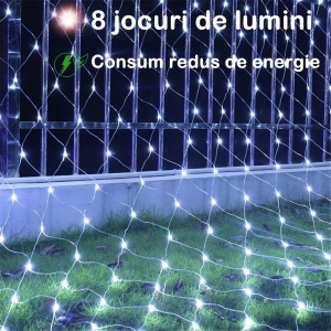 Instalatie Craciun Tip Plasa, 320 LED, 3 M, Alb Rece - Img 6