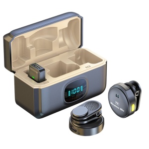 Set 2 Microfoane Profesionale Lavaliere, Fast Charge, Cutie Incarcare, Noise Canceling