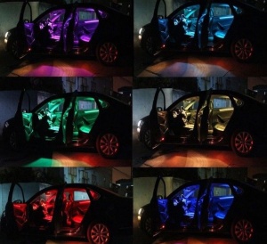 Set 2 Placute LED 12 SMD RGB cu Telecomanda - Img 3