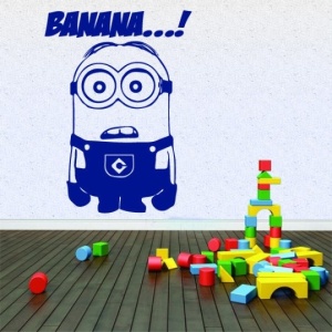Sticker decorativ perete - Minion Banana