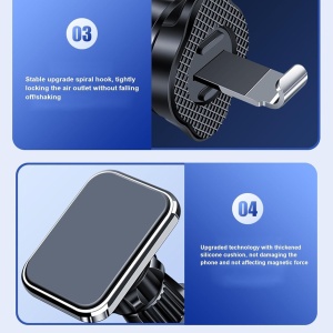 Suport Auto MagSafe pentru Telefon – Prindere pe Grilă, Rotativ 360°, Magnet Puternic - Img 9