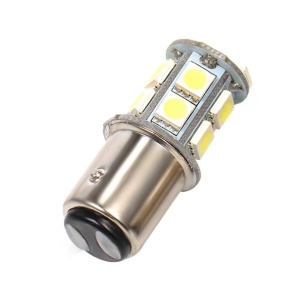 Bec Led BA15S 13 SMD Rosu cu Pini Simetrici la 180 Grade 24V