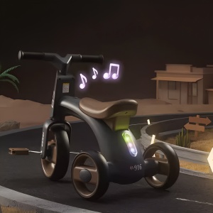 Bicicletă De Echilibru Cu Trei Roti Pentru Copii, Corgi Scooter Alb - Img 2