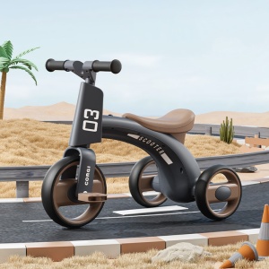 Bicicletă De Echilibru Cu Trei Roti Pentru Copii, Corgi Scooter Gri - Img 1