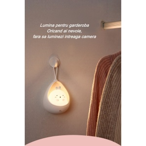 Lampa De Veghe Portabila, Din Silicon, Senzor Miscare, Model Iepuras - Img 11