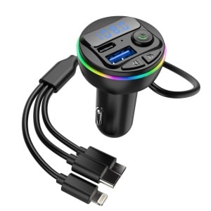 Modulator FM Bluetooth, Incarcator Fast Charge, 3 Mufe Incarcare - Img 4