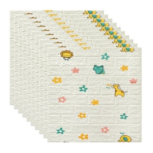 Set 10 Placi Tapet 3D Model Caramida Animalute si Floricele - Img 3