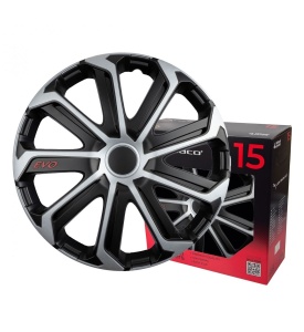 Set 4 Buc Capace Roti EVO Negru Argintiu 15" - Img 3