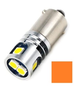 Bec Led BAY9S H21W Portocaliu Canbus 5 SMD 3030 12V - Img 3