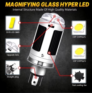 Bec Led H4 Pentru Far Moto, Atv, Scuter, Putere 26W/52W, 8000 Lm, 12-24V MX2-H4 - Img 10