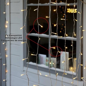 Instalatie Craciun Tip Perdea, 240 LED-uri, 2m x 2m, Alb Cald - Img 4