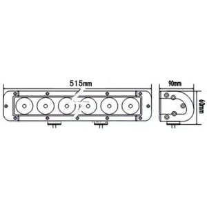 LED Bar Auto Offroad 120W/12V-24V, 10200 Lumeni, 20"/51 cm, Combo Beam 12/60 Grade - Img 3