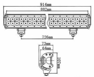 LED Bar Auto Offroad 234W/12V-24V, 19890 Lumeni, 36,5"/91 cm, Combo Beam 12/60 Grade - Img 3