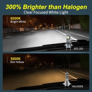 Set 2 Becuri Led H7 Canbus, Putere 50W, Luminozitate 5000 Lm, 12V - Img 7