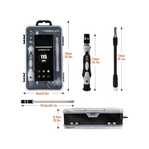 Set Surubelnite Precizie 115 Piese, Prindere Magnetica, Trusa Reparatii Electronice MIV - Img 3