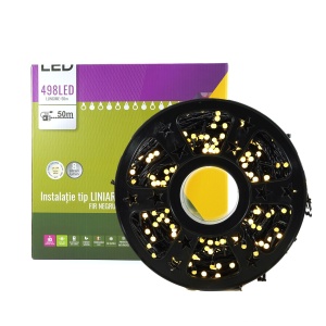 Instalatie Craciun Liniara, 498 LED, 50 M, Alb Cald - Img 1