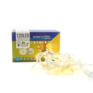 Instalatie Craciun Tip Perdea, 120 LED-uri, 2m x 1m, Alb Cald - Img 7
