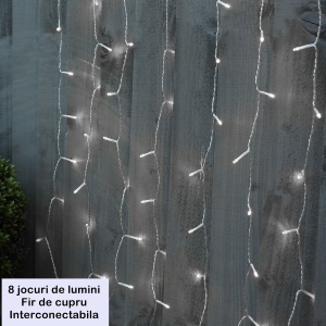 Instalatie Craciun Tip Perdea, 240 LED-uri, 3m x 2m, Alb Rece - Img 5