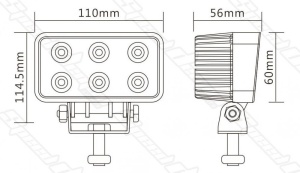 Proiector LED Auto Offroad 18W/12V-24V, 1320 Lumeni, Dreptunghiular, Spot Beam 30 Grade - Img 5