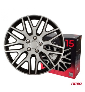 Set 4 Buc Capace Roti Dakar Negru Argintiu 15" - Img 3
