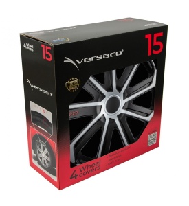 Set 4 Buc Capace Roti EVO Negru Argintiu 15" - Img 4