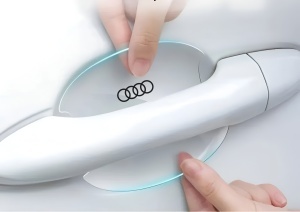 Set 4 Protectii Zgarieturi Manere Usa Transparent Audi