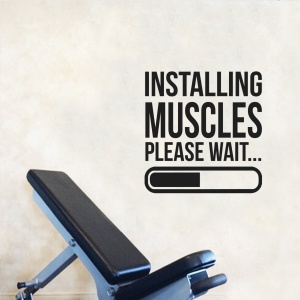 Sticker decorativ perete - Fitness Installing Muscles - Img 2