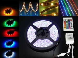Banda Led RGB Siliconica 60 SMD-uri 5050/metru Cu Telecomanda - Img 1