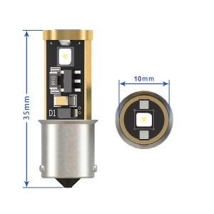 Bec Led BAX9S H6W Alb Canbus 3 SMD 3838, 9-30V Fara Polaritate - Img 4