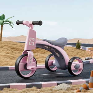 Bicicletă De Echilibru Cu Trei Roti Pentru Copii, Corgi Scooter Roz - Img 1