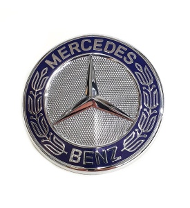 Emblema Capota Mercedes Crom Albastra