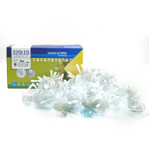 Instalatie Craciun Tip Perdea, 320 LED-uri, 3m x 3m, Alb Rece - Img 8