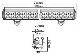 LED Bar Auto Offroad 180W/12V-24V, 15300 Lumeni, 28"/72 cm, Combo Beam 12/60 Grade - Img 3