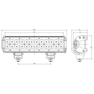 LED Bar Auto Offroad 72W/12V-24V, 6120 Lumeni, 12"/30 cm, Combo Beam 12/60 Grade - Img 3