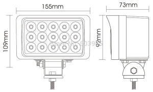 Proiector LED Auto Offroad 45W/12V-24V, 3300 Lumeni, Dreptunghiular, Flood Beam 60 Grade - Img 4