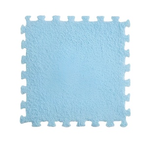 Set 10 Piese Covor Tip Puzzle, Spuma EVA, Pufos, 30 x 30 x 1 cm, Baby Blue - Img 1