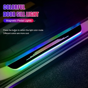 Set 2 Praguri Iluminate Universale RGB Auto cu Banda Dublu Adeziva, Incarcare USB-C, 25 Moduri