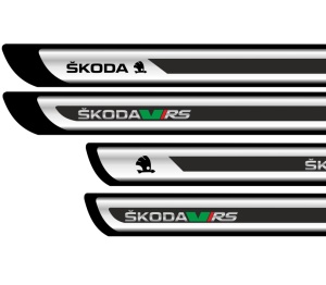 Set Protectii Praguri Crom - Skoda RS - Img 1