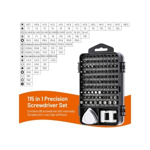 Set Surubelnite Precizie 115 Piese, Prindere Magnetica, Trusa Reparatii Electronice MIV - Img 7