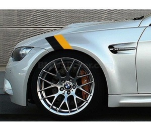 Sticker ornament auto BMW Flag - Black/Yellow