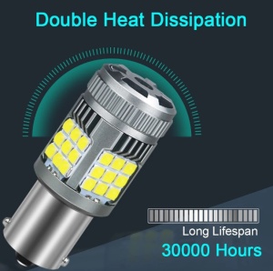 Bec Led P21W BA15S Super Canbus Cu 36 SMD 3030 12-24V - Img 5