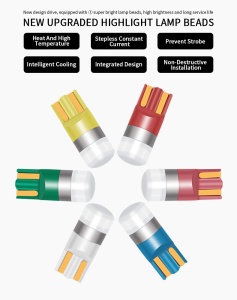 Bec Led T10 (W5W) Galben, Canbus, Rezistent La Apa, 1 SMD 3030 - Img 6