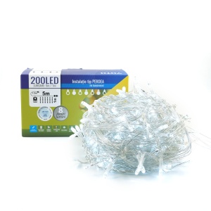 Instalatie Craciun Tip Perdea, 200 LED-uri, 5m x 1m, Alb Rece - Img 8