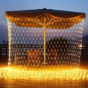 Instalatie Craciun Tip Plasa, 160 LED, 3 x 1 M, Alb Cald - Img 1