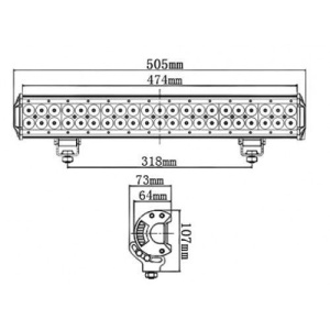 LED Bar Auto Offroad 126W/12V-24V, 10710 Lumeni, 20"/51 cm, Combo Beam 12/60 Grade - Img 2