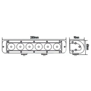 LED Bar Auto Offroad 60W/12V-24V, 5100 Lumeni, 11"/28 cm, Spot Beam 12 Grade - Img 3